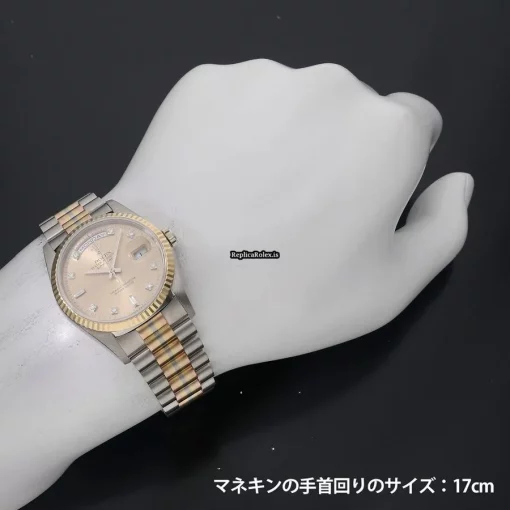 High-end Fake Rolex Day-date 36 18239a Caliber 3155 Automatic Movement 36mm White Gold Case Watch - Image 6