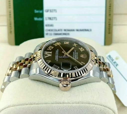 Excellent Fake Rolex Lady-datejust 178271 Caliber 2235 Automatic Movement 31mm Gold/steel Case Womens Watch - Image 5