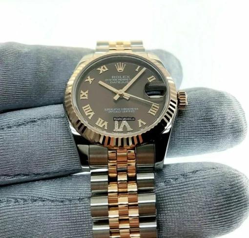 Excellent Fake Rolex Lady-datejust 178271 Caliber 2235 Automatic Movement 31mm Gold/steel Case Womens Watch - Image 8