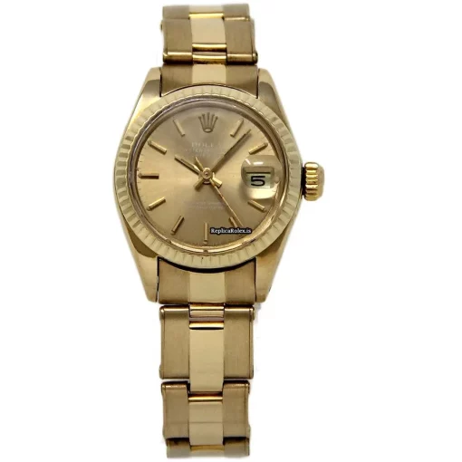 Neat Replica Rolex Lady-datejust 6917 Automatic Movement 26mm Yellow Gold Case Womens Watch - Image 2