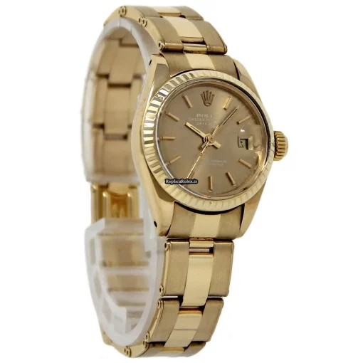 Neat Replica Rolex Lady-datejust 6917 Automatic Movement 26mm Yellow Gold Case Womens Watch - Image 5