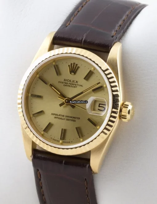 Excellent Replicas Rolex Datejust 68278 Caliber 2130 Automatic Movement 31mm Yellow Gold Case Womens Watch