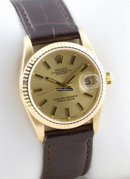 Excellent Replicas Rolex Datejust 68278 Caliber 2130 Automatic Movement 31mm Yellow Gold Case Womens Watch - Image 3