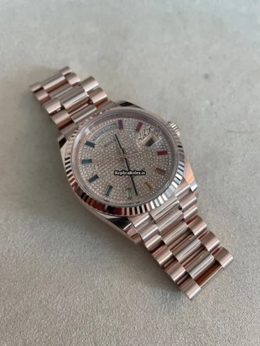 Wonderful Replica Rolex Day-date 36 128235 Caliber 3255 Automatic Movement 36mm Rose Gold Case Mens/unisex Watch