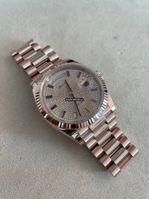 Wonderful Replica Rolex Day-date 36 128235 Caliber 3255 Automatic Movement 36mm Rose Gold Case Mens/unisex Watch - Image 3