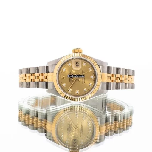 Superb Replica Rolex Lady-datejust 69173 Automatic Movement 26mm Gold/steel Case Womens Watch