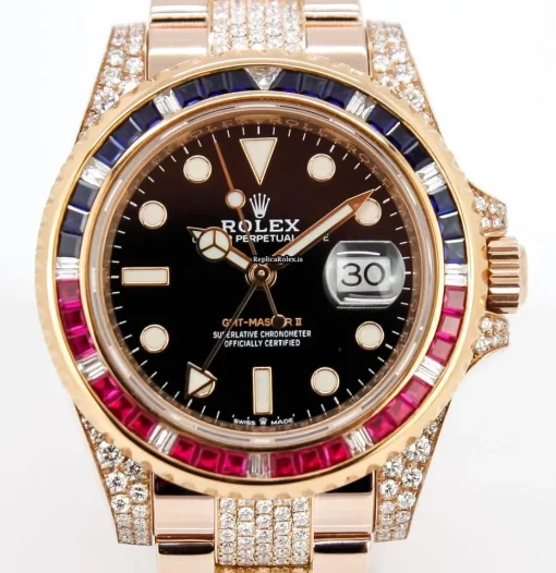 High Quality Replica Rolex Gmt-master II 126715chnr Caliber 3285 Automatic Movement 40mm Rose Gold Case Mens/unisex Watch