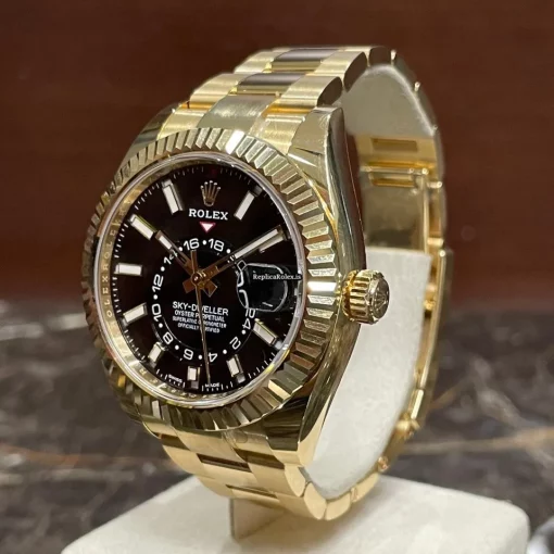 Top Replica Rolex Sky-dweller 326938 Caliber 9001 Automatic Movement 42mm Yellow Gold Case Mens/unisex Watch - Image 3
