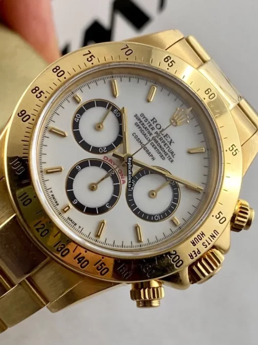 Quality Fake Rolex Daytona 16528 Caliber 4030 Automatic Movement 40mm Yellow Gold Case Mens/unisex Watch - Image 2