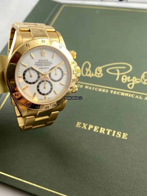 Quality Fake Rolex Daytona 16528 Caliber 4030 Automatic Movement 40mm Yellow Gold Case Mens/unisex Watch - Image 9