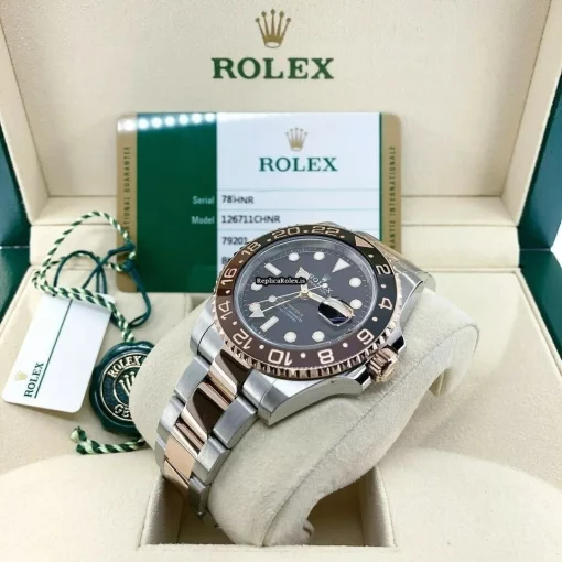 Nice Clone Rolex Gmt-master II 126711chnr Caliber 3285 Automatic Movement 40mm Gold/steel Case Mens/unisex Watch - Image 4