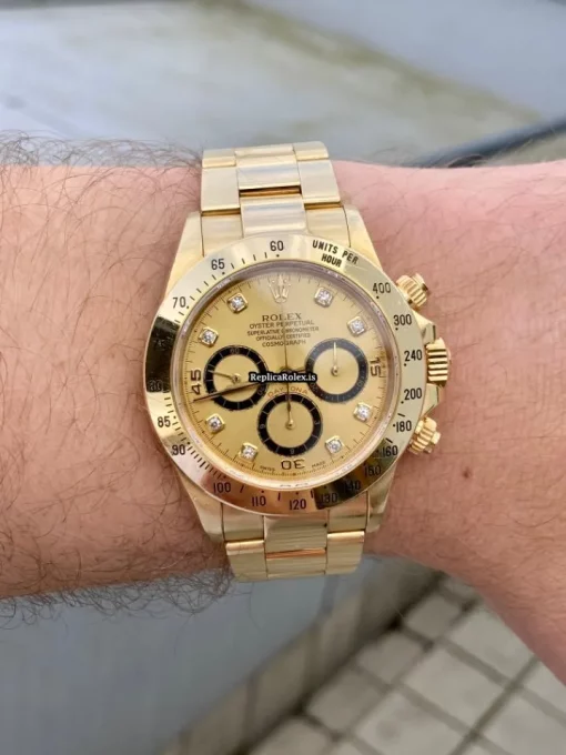 Wonderful Fake Rolex Daytona 16528 Caliber 4030 Automatic Movement 40mm Yellow Gold Case Mens/unisex Watch - Image 2