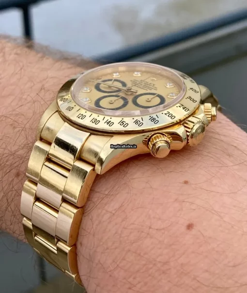 Wonderful Fake Rolex Daytona 16528 Caliber 4030 Automatic Movement 40mm Yellow Gold Case Mens/unisex Watch - Image 3