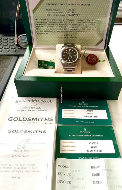 Defect Replica Rolex Explorer II 16570 Caliber 3185 Automatic Movement 40mm Steel Case Mens/unisex Watch - Image 8