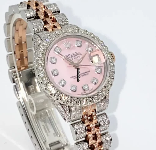Fabulous Fake Rolex Oyster Perpetual Lady Date 6517 Caliber 1161 Automatic Movement 26mm Gold/steel Case Womens Watch