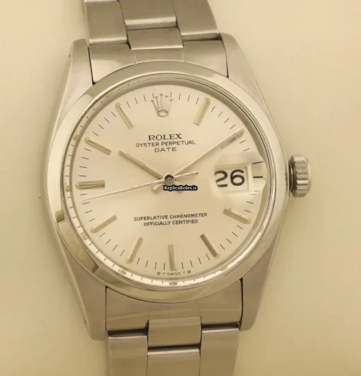 Appealing Fake Rolex Oyster Perpetual Date 1500 Caliber 1570 Automatic Movement 34mm Steel Case Mens/unisex Watch - Image 4