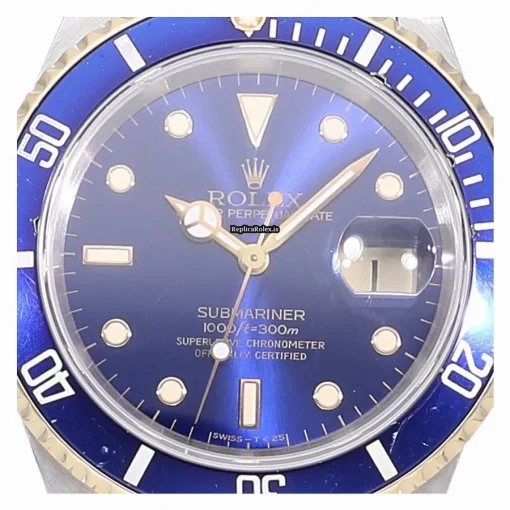 Trustworthy Replica Rolex Submariner Date 16613 Caliber 3135 Automatic Movement 40mm Gold/steel Case Watch - Image 6