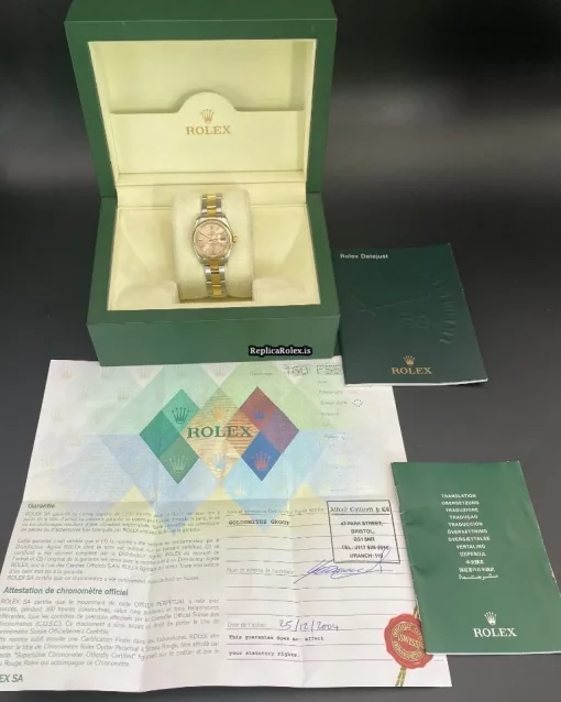 Epic Knockoff Rolex Lady-datejust 179163 Caliber 2235 Automatic Movement 26mm Gold/steel Case Womens Watch - Image 12