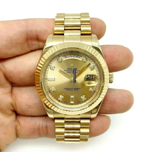 Fine Fakes Rolex Day-date II 218238 Caliber 3156 Automatic Movement 41mm Yellow Gold Case Mens/unisex Watch