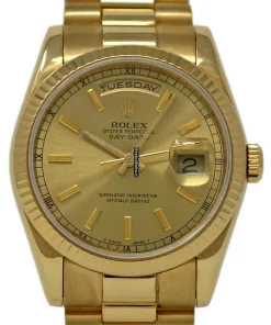 Lovely Replica Rolex Day-date 36 118238 Caliber 3155 Automatic Movement 36mm Yellow Gold Case Mens/unisex Watch