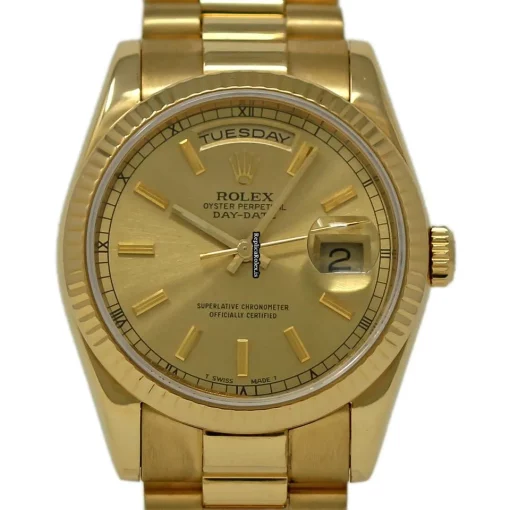Lovely Replica Rolex Day-date 36 118238 Caliber 3155 Automatic Movement 36mm Yellow Gold Case Mens/unisex Watch