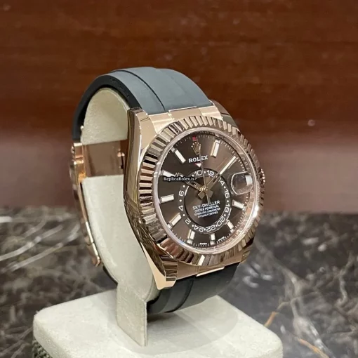 Superb Fake Rolex Sky-dweller 326235 Automatic Movement 42mm Rose Gold Case Mens/unisex Watch - Image 2