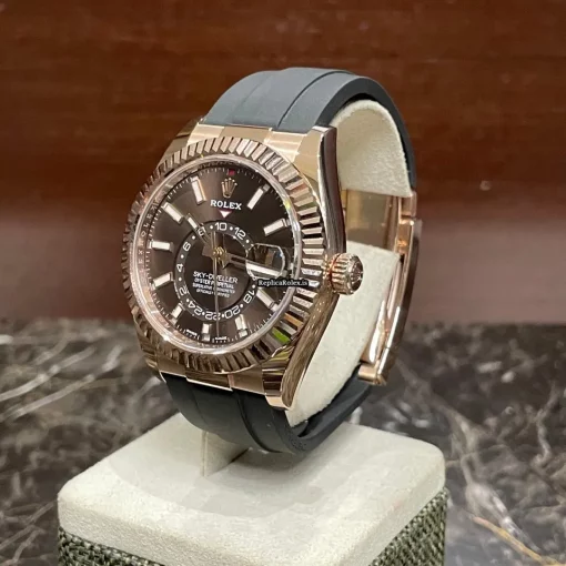 Superb Fake Rolex Sky-dweller 326235 Automatic Movement 42mm Rose Gold Case Mens/unisex Watch - Image 3