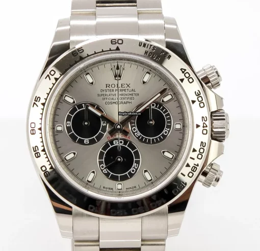Stylish Replica Rolex Daytona 116509 White Gold Case Watch