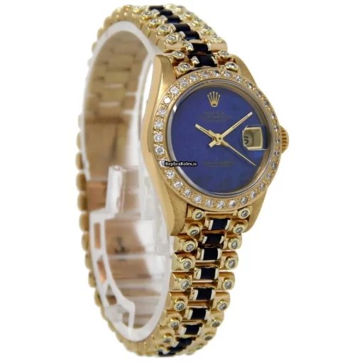 Fabulous Clone Rolex Lady-datejust 69178 Automatic Movement 26mm Yellow Gold Case Womens Watch - Image 5