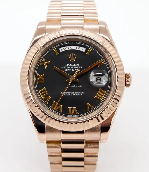 Superior Imitation Rolex Day-date II 218235 Caliber 3156 Automatic Movement 41x49mm Rose Gold Case Mens/unisex Watch - Image 2