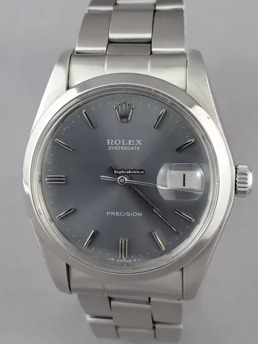 Luxury Fake Rolex Oyster Precision 6694 Caliber 1225 Manual Winding Movement 34x40mm Steel Case Mens/unisex Watch - Image 2