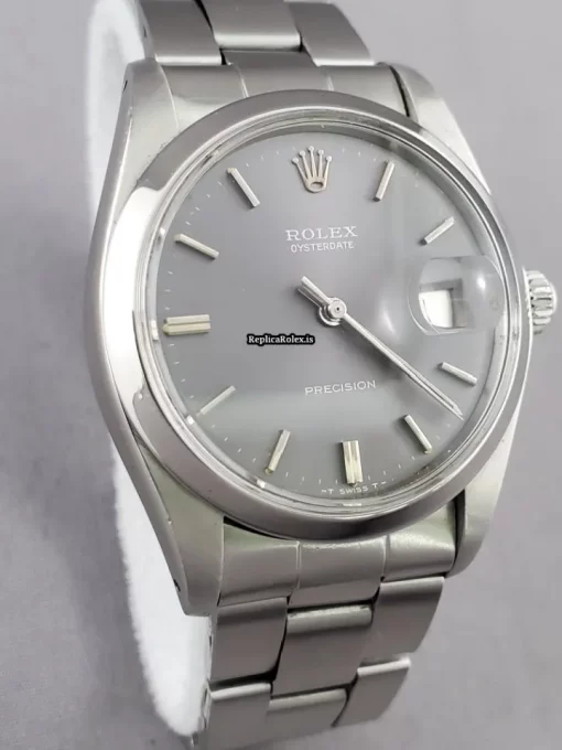 Luxury Fake Rolex Oyster Precision 6694 Caliber 1225 Manual Winding Movement 34x40mm Steel Case Mens/unisex Watch - Image 4