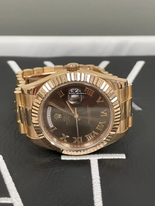 Cool Replicas Rolex Day-date II 218235 Caliber 3156 Automatic Movement 41x49mm Rose Gold Case Mens/unisex Watch