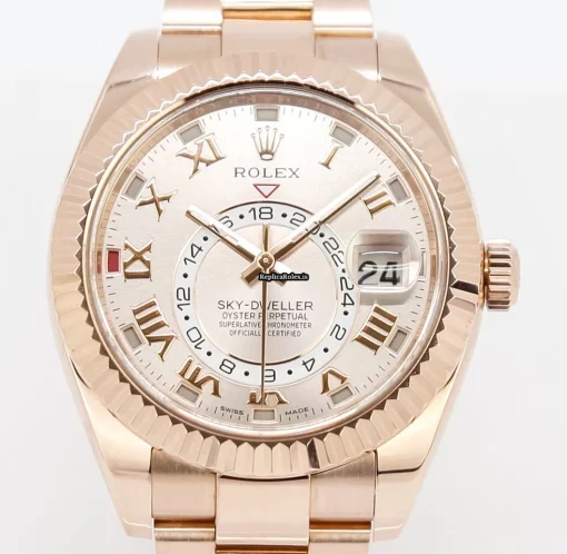 Marvellous Replica Rolex Sky-dweller 326935 Caliber 9001 Automatic Movement 42mm Rose Gold Case Mens/unisex Watch