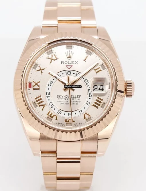 Marvellous Replica Rolex Sky-dweller 326935 Caliber 9001 Automatic Movement 42mm Rose Gold Case Mens/unisex Watch - Image 2