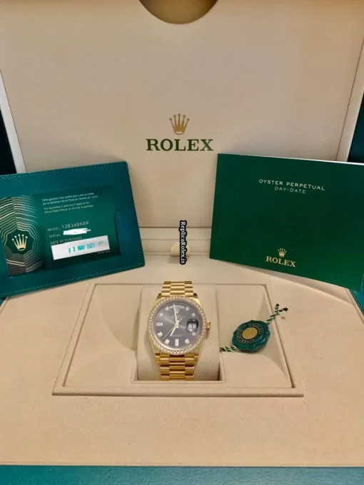 Wonderful Fake Rolex Day-date 36 128348rbr Caliber 3255 Automatic Movement 36x43mm Yellow Gold Case Mens/unisex Watch
