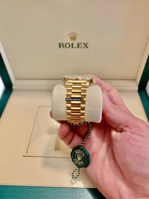 Wonderful Fake Rolex Day-date 36 128348rbr Caliber 3255 Automatic Movement 36x43mm Yellow Gold Case Mens/unisex Watch - Image 7