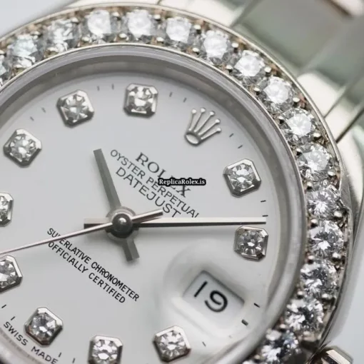 Defect Clone Rolex Lady-datejust Pearlmaster 69299 Automatic Movement 29mm White Gold Case Womens Watch - Image 10
