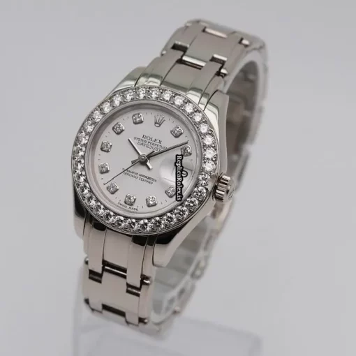 Defect Clone Rolex Lady-datejust Pearlmaster 69299 Automatic Movement 29mm White Gold Case Womens Watch - Image 2