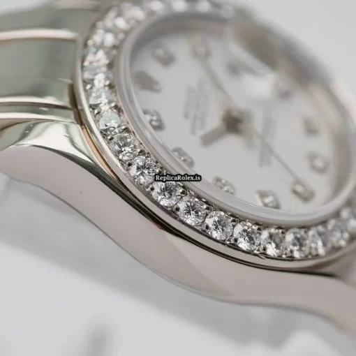 Defect Clone Rolex Lady-datejust Pearlmaster 69299 Automatic Movement 29mm White Gold Case Womens Watch - Image 7