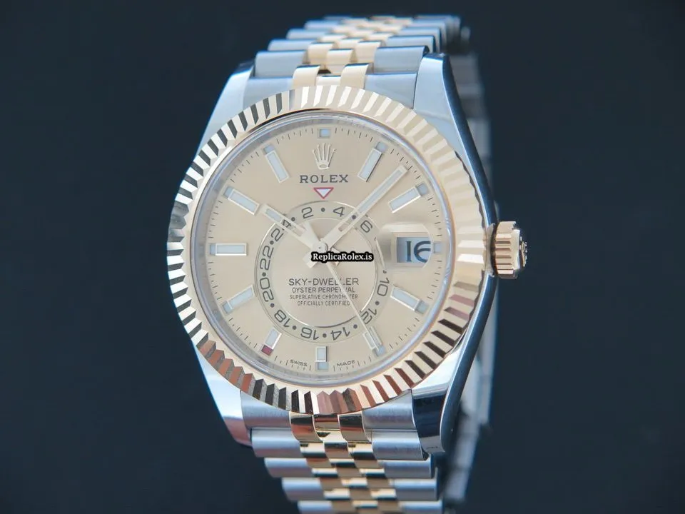 Luxury Replica Rolex Sky-dweller 326933 Automatic Movement 42mm Gold/steel Case Mens/unisex Watch