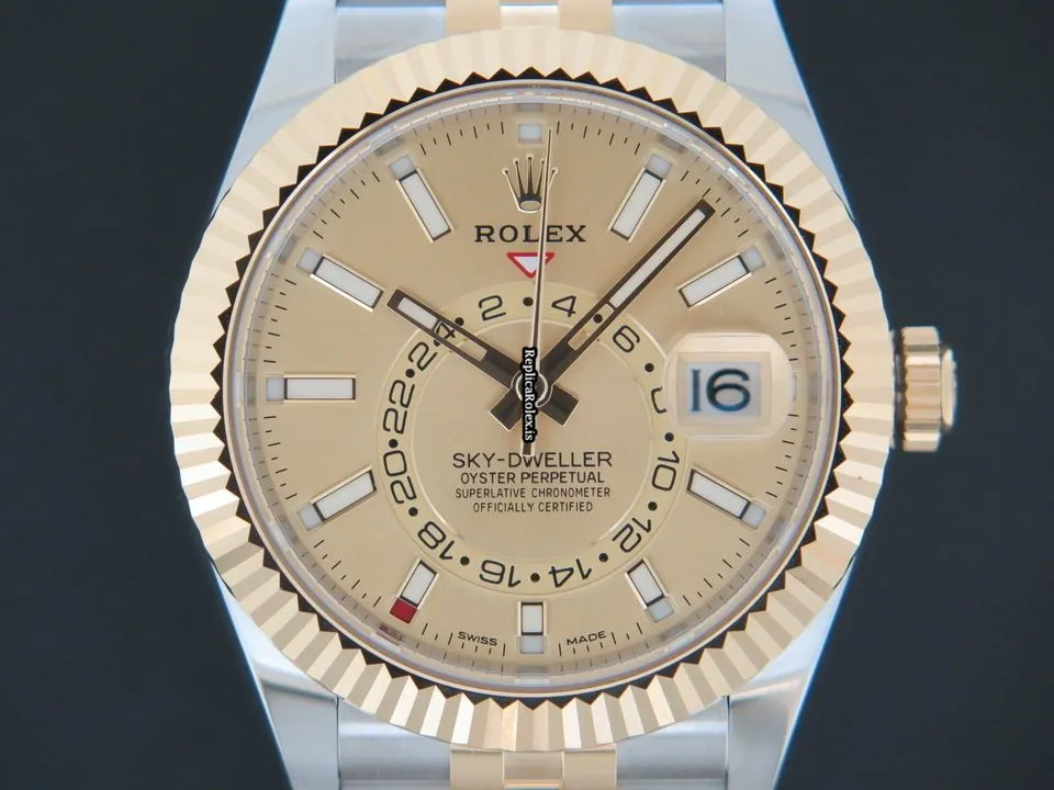 Luxury Replica Rolex Sky-dweller 326933 Automatic Movement 42mm Gold/steel Case Mens/unisex Watch - Image 2