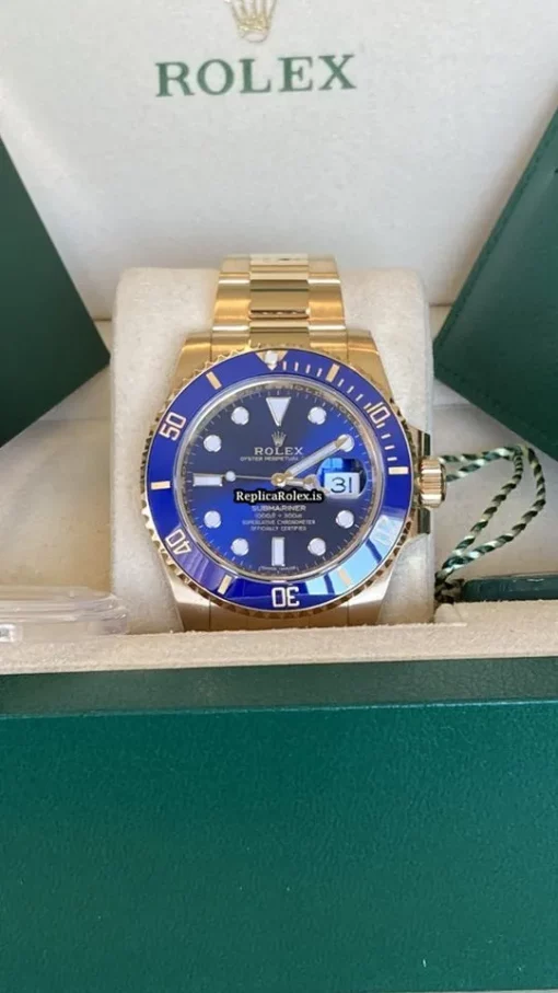 Suitable Replica Rolex Submariner Date 116618lb Caliber 3135 Automatic Movement 40mm Yellow Gold Case Mens/unisex Watch