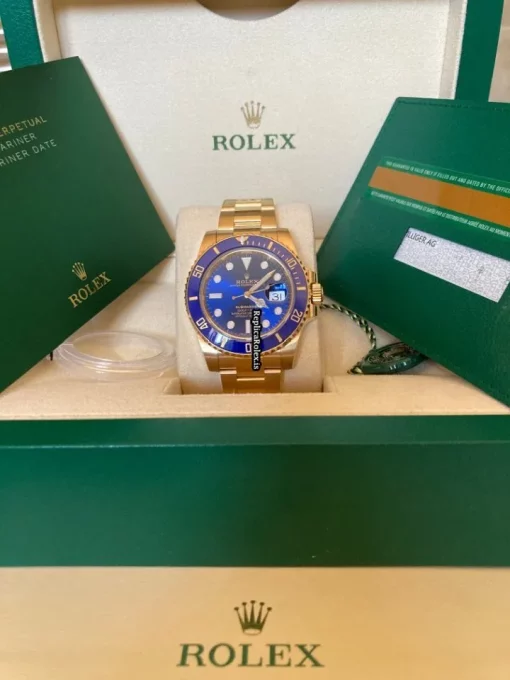 Suitable Replica Rolex Submariner Date 116618lb Caliber 3135 Automatic Movement 40mm Yellow Gold Case Mens/unisex Watch - Image 4