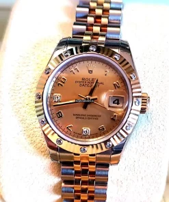 Luxury Fake Rolex Lady-datejust 179313 Caliber 2235 Automatic Movement 26mm Gold/steel Case Womens Watch