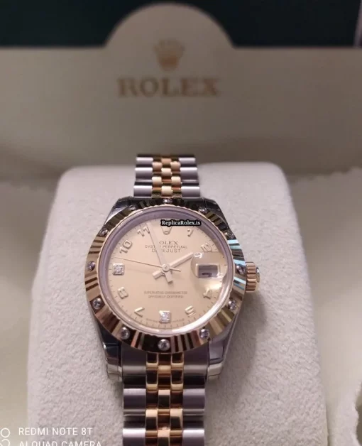 Luxury Fake Rolex Lady-datejust 179313 Caliber 2235 Automatic Movement 26mm Gold/steel Case Womens Watch - Image 10
