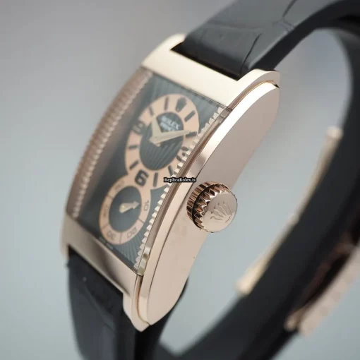 Special Replicas Rolex Cellini Prince 1293811 Manual Winding Movement 28x47mm Rose Gold Case Watch - Image 3