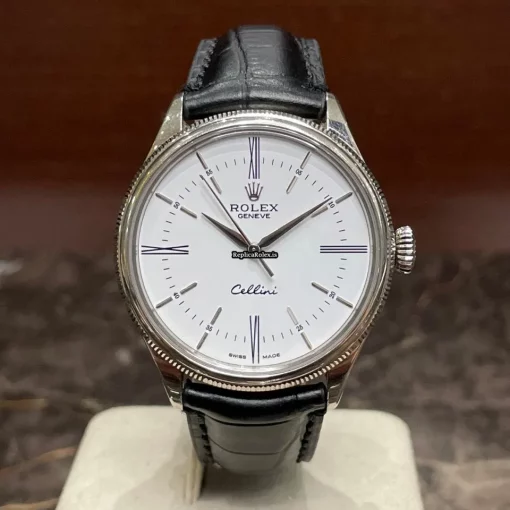 Wonderful Knockoff Rolex Cellini Time 50509 Caliber 3132 Automatic Movement 39mm White Gold Case Mens/unisex Watch