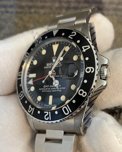 Swiss Replica Rolex Gmt-master 1675 Caliber 1570 Automatic Movement 40mm Steel Case Mens/unisex Watch - Image 10