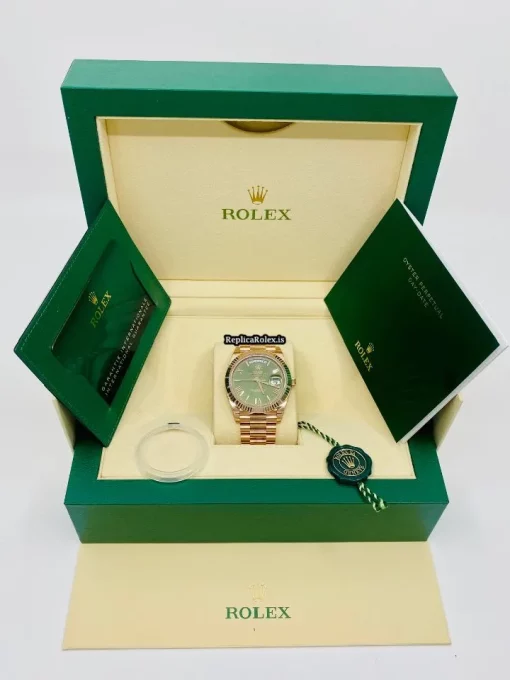 Trustworthy Fake Rolex Day-date 40 228235 Caliber 3255 Automatic Movement 40mm Rose Gold Case Mens/unisex Watch - Image 2